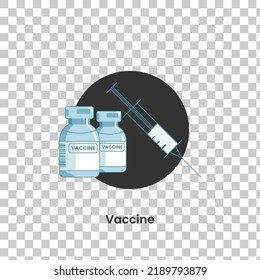 Vector illustration of vaccine,  colourfull flat design, transparent background. set of medical icon.