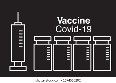 Vector illustration of vaccine from coronavirus Covid-19. Coronavirus vaccine concept