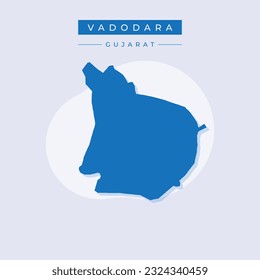 Vector de ilustración vectorial del mapa de la ciudad de Vadodara