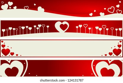 vector illustration of valentine banners