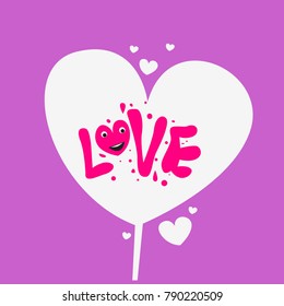 Vector illustration valentine card, poster, and background with heart and love.