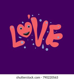 Vector illustration valentine card, poster, and background with heart and love.