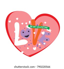Vector illustration valentine card, poster, and background with heart and love.