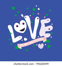 Vector illustration valentine card, poster, and background with heart and love.