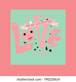 Vector illustration valentine card, poster, and background with heart and love.