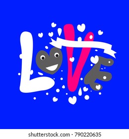 Vector illustration valentine card, poster, and background with heart and love.