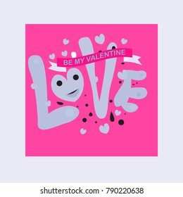 Vector illustration valentine card, poster, and background with heart and love.