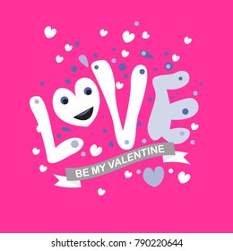 Vector illustration valentine card, poster, and background with heart and love.