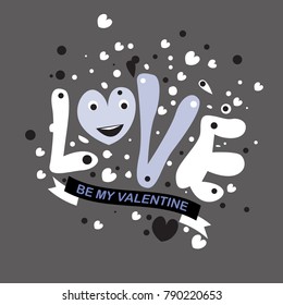 Vector illustration valentine card, poster, and background with heart and love.