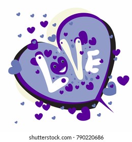 Vector illustration valentine card, poster, and background with heart and love.
