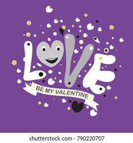 Vector illustration valentine card, poster, and background with heart and love.