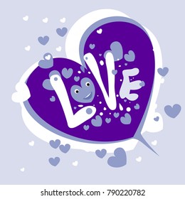 Vector illustration valentine card, poster, and background with heart and love.