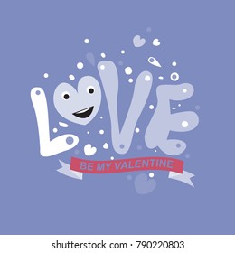 Vector illustration valentine card, poster, and background with heart and love.