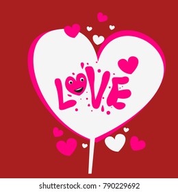 Vector illustration valentine card, poster, and background with heart and love.