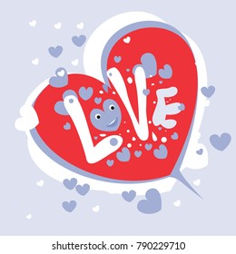 Vector illustration valentine card, poster, and background with heart and love.