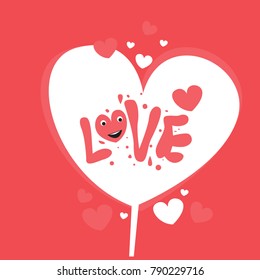 Vector illustration valentine card, poster, and background with heart and love.