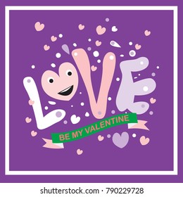 Vector illustration valentine card, poster, and background with heart and love.