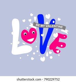 Vector illustration valentine card, poster, and background with heart and love.