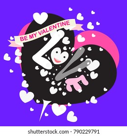 Vector illustration valentine card, poster, and background with heart and love.