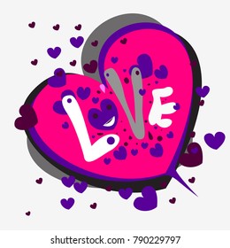 Vector illustration valentine card, poster, and background with heart and love.