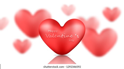 Vector illustration. Valentine ' day background with balloons heart, creative for poster, brochure, flyers, invitation, banners.