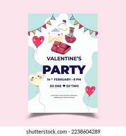 Vector Illustration Of Valentine Day Flye
