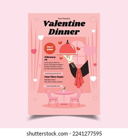 Vector Illustration of Valentine Day Flyer Poster