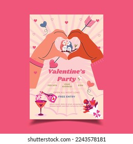 Vektorgrafik des Valentinstag-Flyer