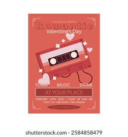 vector illustration of valentine day flyer poster template design