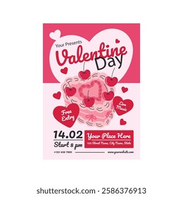 Vector illustration of Valentine Day flyer poster template design