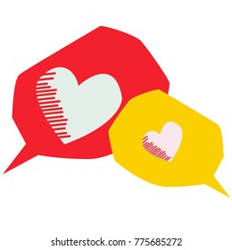 Vector illustration of valentine day Pink Heart Cute Logo