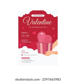 Vector illustration of Valentine flyer poster template design
