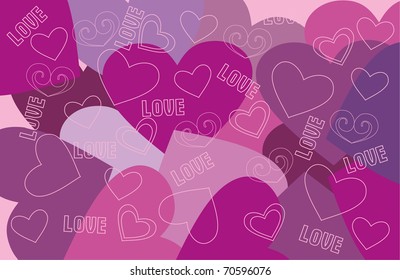 Vector illustration. Valentine heart background