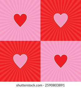 vector illustration of valentine hearts, valentine card.