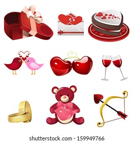 A vector illustration of valentine icon sets