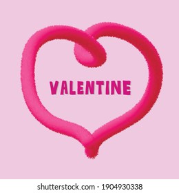Vector illustration of Valentine lettering for banner, poster, advertisement, greeting card, postcard, invitation design. Handwritten text for web template or print for St Valentines day 
