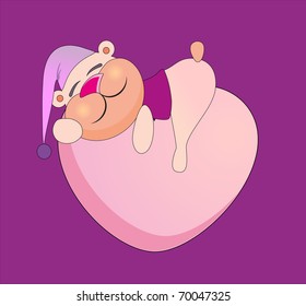Vector illustration. Valentine love bear.