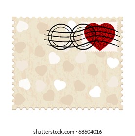 vector illustration of a valentine stamp