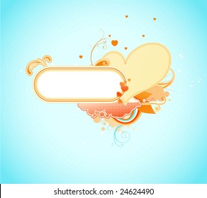 Vector illustration of Valentines abstract background with heart shape and floral decoration elements