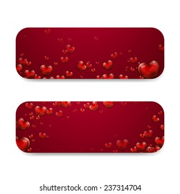 Vector Illustration of Valentines Banners