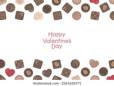 Vector illustration of valentine's chocolate frame background