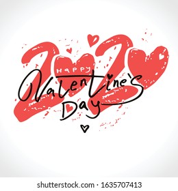 Vector illustration Valentines day 2020. Happy Valentine's Day 2020. Vector illustration modern calligraphy. Valentines day holidays typography print, postcard, t-shirt and more. 
