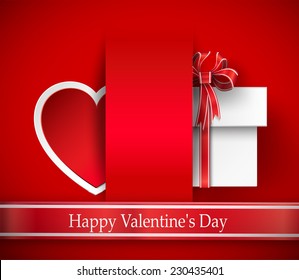 Vector illustration of Valentines day. Abstract paper  hearts.
