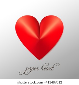 Vector illustration for Valentines day. Abstract paper hearts. Love