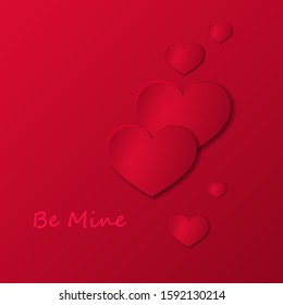 Vector illustration of Valentine's day background with paper hearts