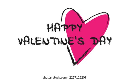 Ilustración vectorial del fondo del día de San Valentín y tipografía del texto del día de San Valentín feliz