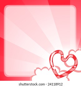 Vector illustration of Valentine's Day background, decorated with beautifull heart.