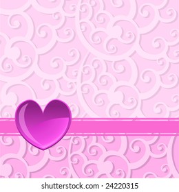 Vector illustration of Valentine's Day background, decorated with beautifull hearts.