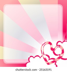 Vector illustration of Valentine's Day background, decorated with beautiful heart.