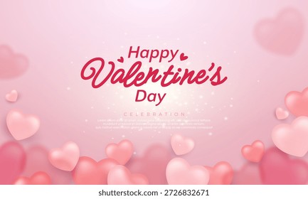 Vector illustration for Valentine's Day background with some Heart shapes decoration
